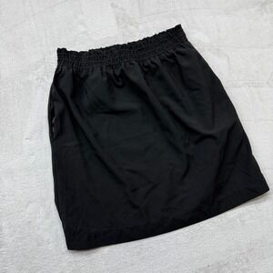 Anthropologie Comme Toi Skirt Women Large Mini Black Elastic Paperbag Minimalist